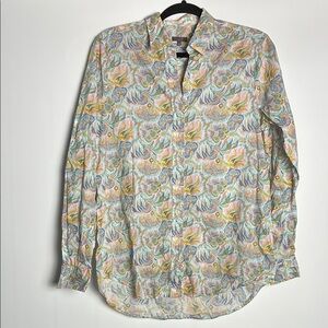 Rosanna Diva Made in Italy Floral Button Down Shirt for Women - 100% Cotton